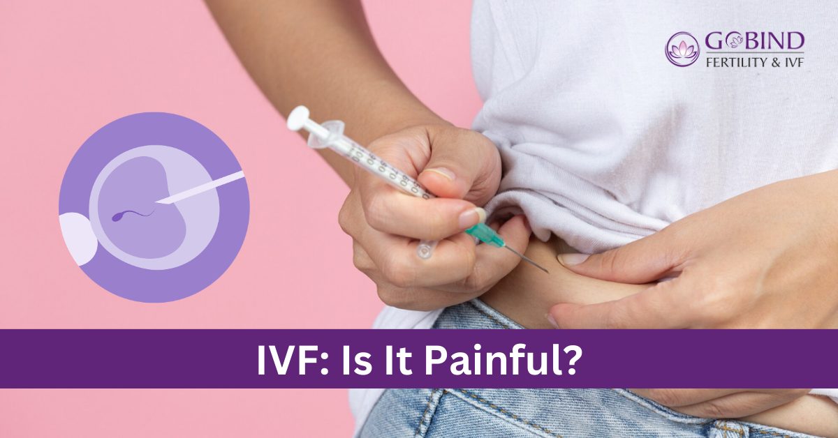 Woman injecting IVF hormone shot in abdomen during fertility treatment – Gobind Fertility & IVF.